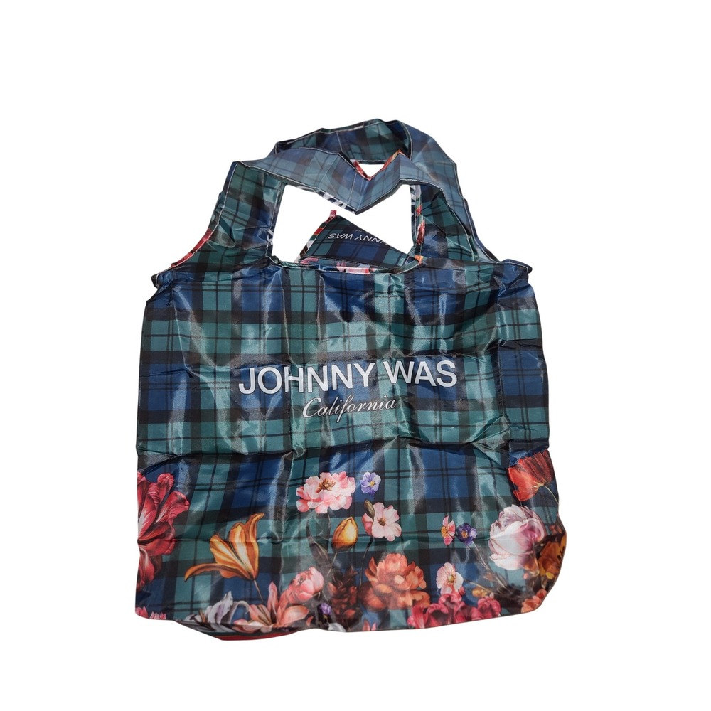 Johnny Was California Plaid Floral Reusable Tote Bag Teal Navy Green
Shopping